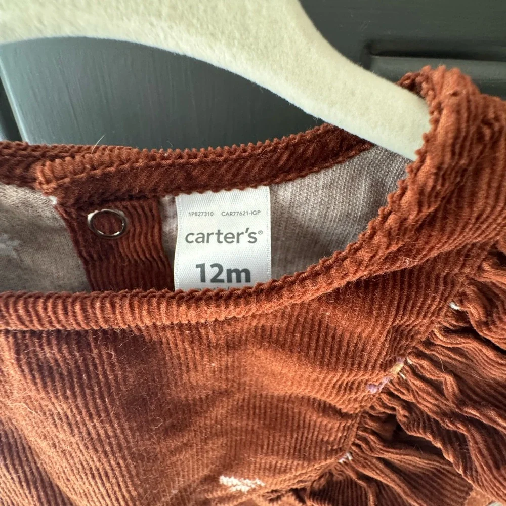 Carter's Brown Corduroy Baby bubble romper